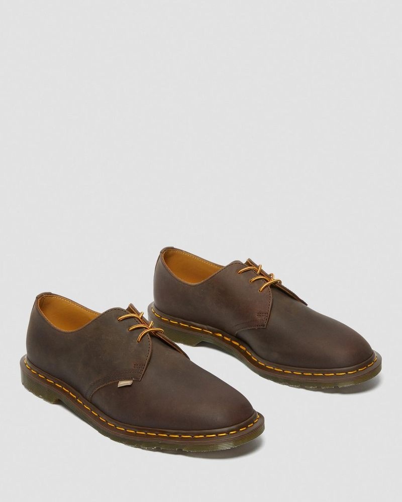 Dr Martin Martens Archie II JJJJound Crazy Horse Leather Lace Up Shoes (Crazy Horse) Shoes Dark Brown | DI72-O9CS