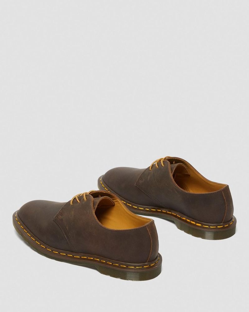 Dr Martin Martens Archie II JJJJound Crazy Horse Leather Lace Up Shoes (Crazy Horse) Shoes Dark Brown | DI72-O9CS