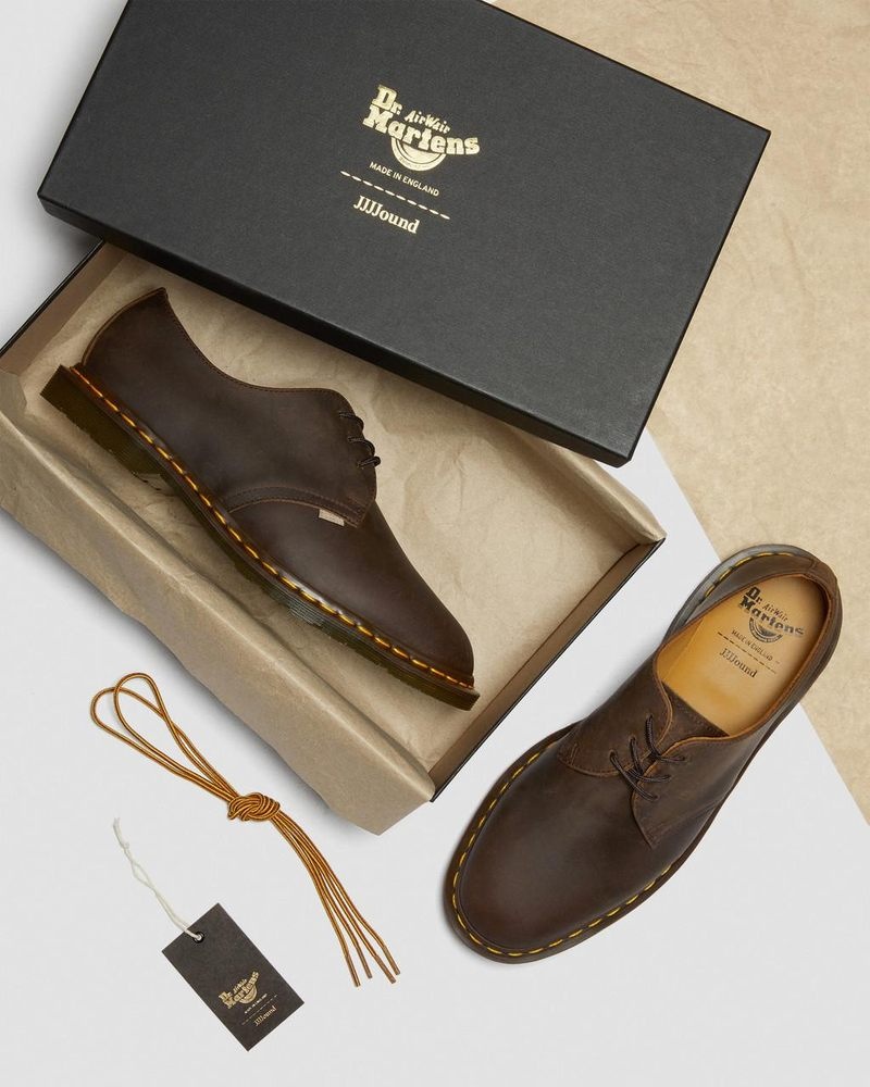 Dr Martin Martens Archie II JJJJound Crazy Horse Leather Lace Up Shoes (Crazy Horse) Shoes Dark Brown | DI72-O9CS