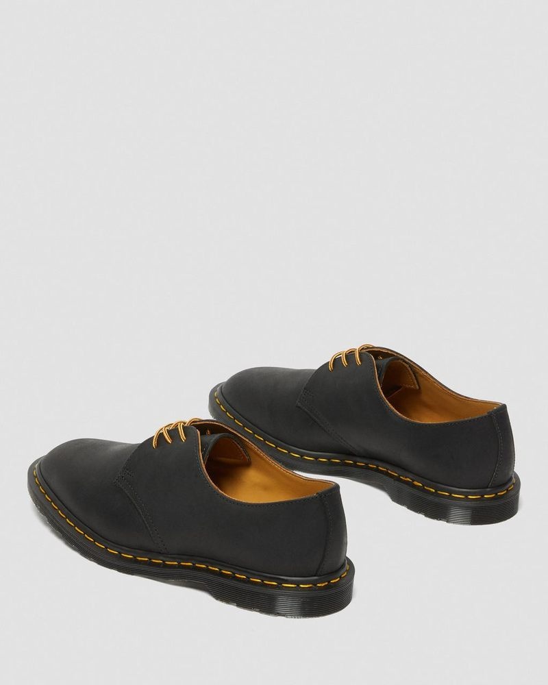 Dr Martin Martens Archie II JJJJound Wyoming Leather Lace Up Shoes (Wyoming) Shoes Black | PX12-O2BQ