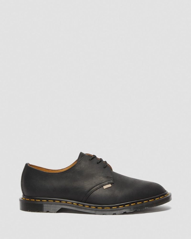 Dr Martin Martens Archie II JJJJound Wyoming Leather Lace Up Shoes (Wyoming) Shoes Black | PX12-O2BQ