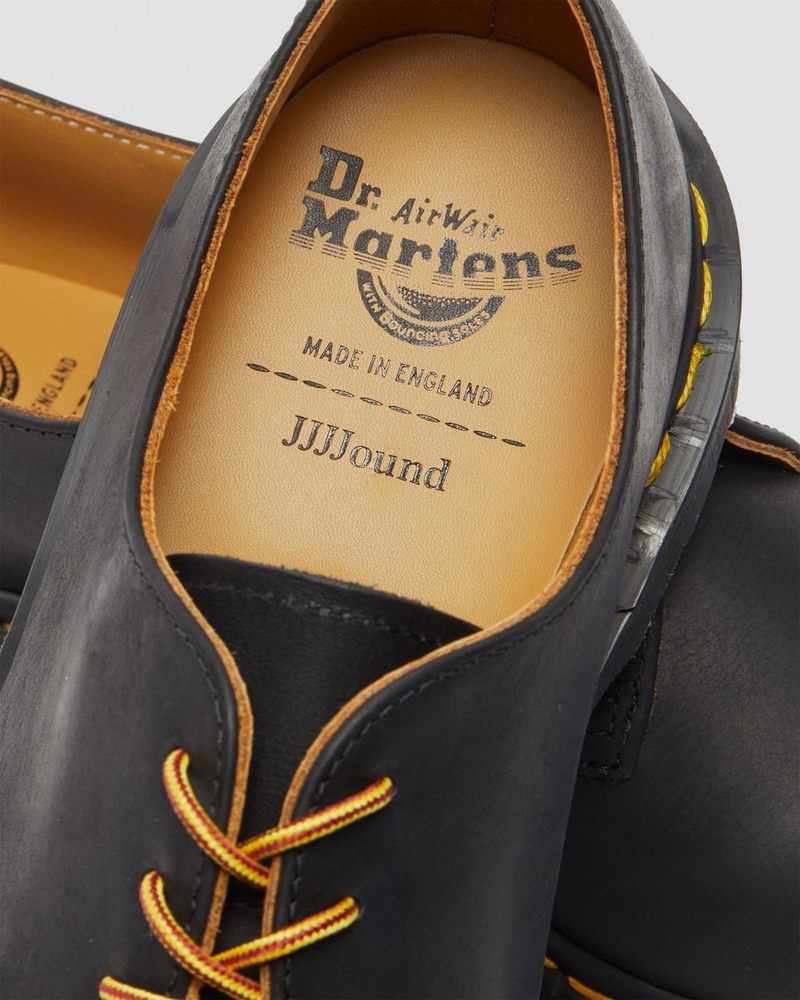 Dr Martin Martens Archie II JJJJound Wyoming Leather Lace Up Shoes (Wyoming) Shoes Black | PX12-O2BQ