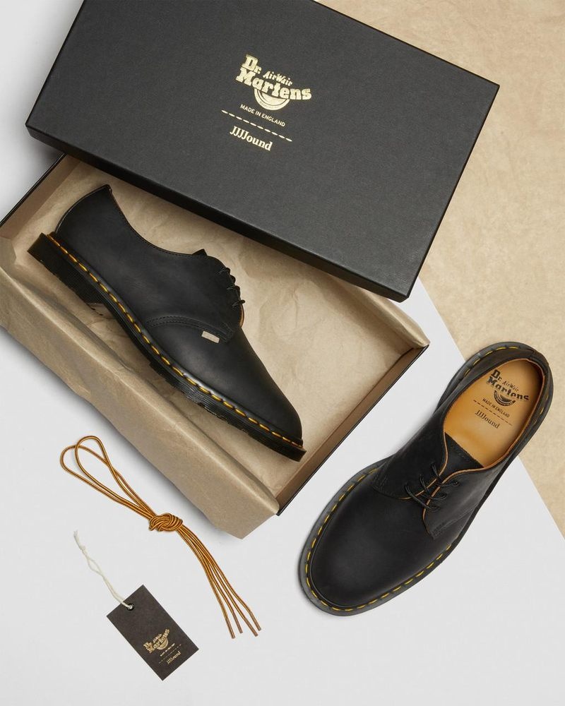 Dr Martin Martens Archie II JJJJound Wyoming Leather Lace Up Shoes (Wyoming) Shoes Black | PX12-O2BQ