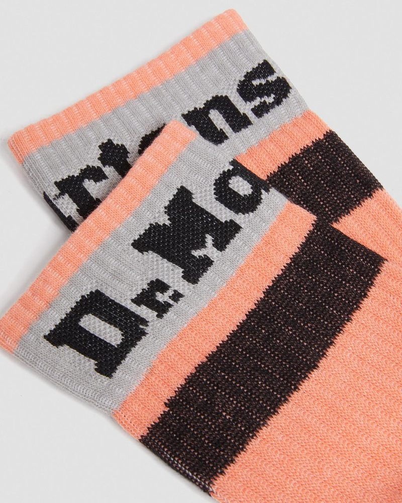 Dr Martin Martens Athletic Logo Organic Cotton Blend Socks (Cotton Blend) Socks Coral | PA52-Q7DB