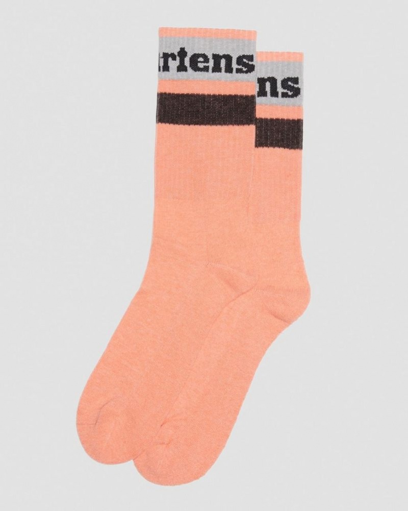 Dr Martin Martens Athletic Logo Organic Cotton Blend Socks (Cotton Blend) Socks Coral | PA52-Q7DB