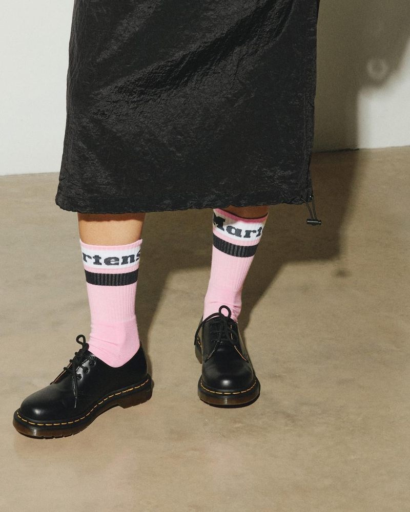 Dr Martin Martens Athletic Logo Organic Cotton Blend Socks (Cotton Blend) Socks Fondant Pink | UY71-Y2PE