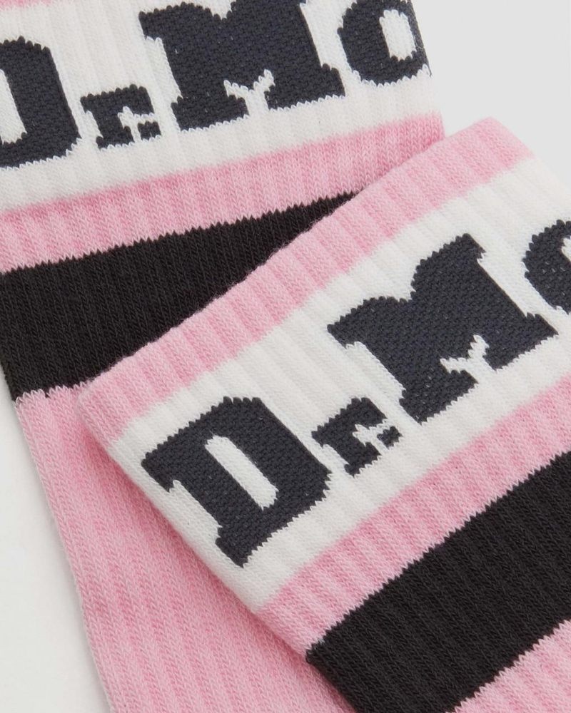 Dr Martin Martens Athletic Logo Organic Cotton Blend Socks (Cotton Blend) Socks Fondant Pink | UY71-Y2PE