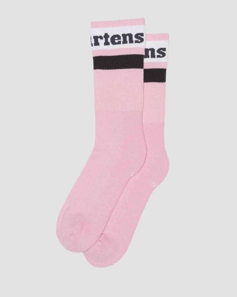 Dr Martin Martens Athletic Logo Organic Cotton Blend Socks (Cotton Blend) Socks Fondant Pink | UY71-Y2PE