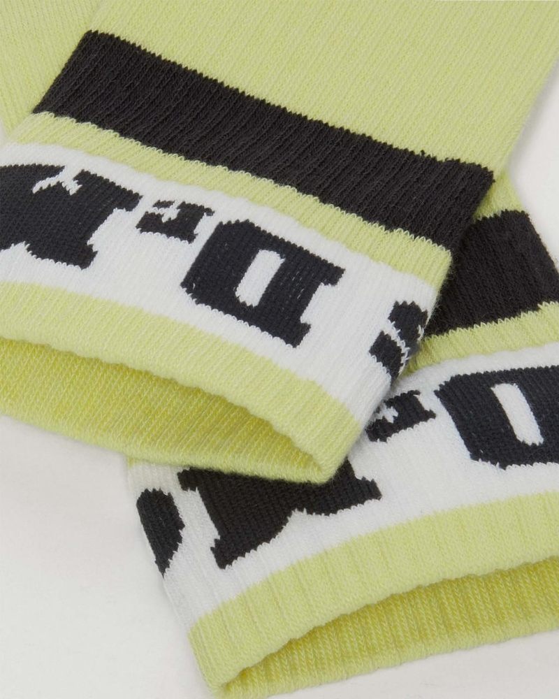 Dr Martin Martens Athletic Logo Organic Cotton Blend Socks (Cotton Blend) Socks Lime Green | XU78-J4QH