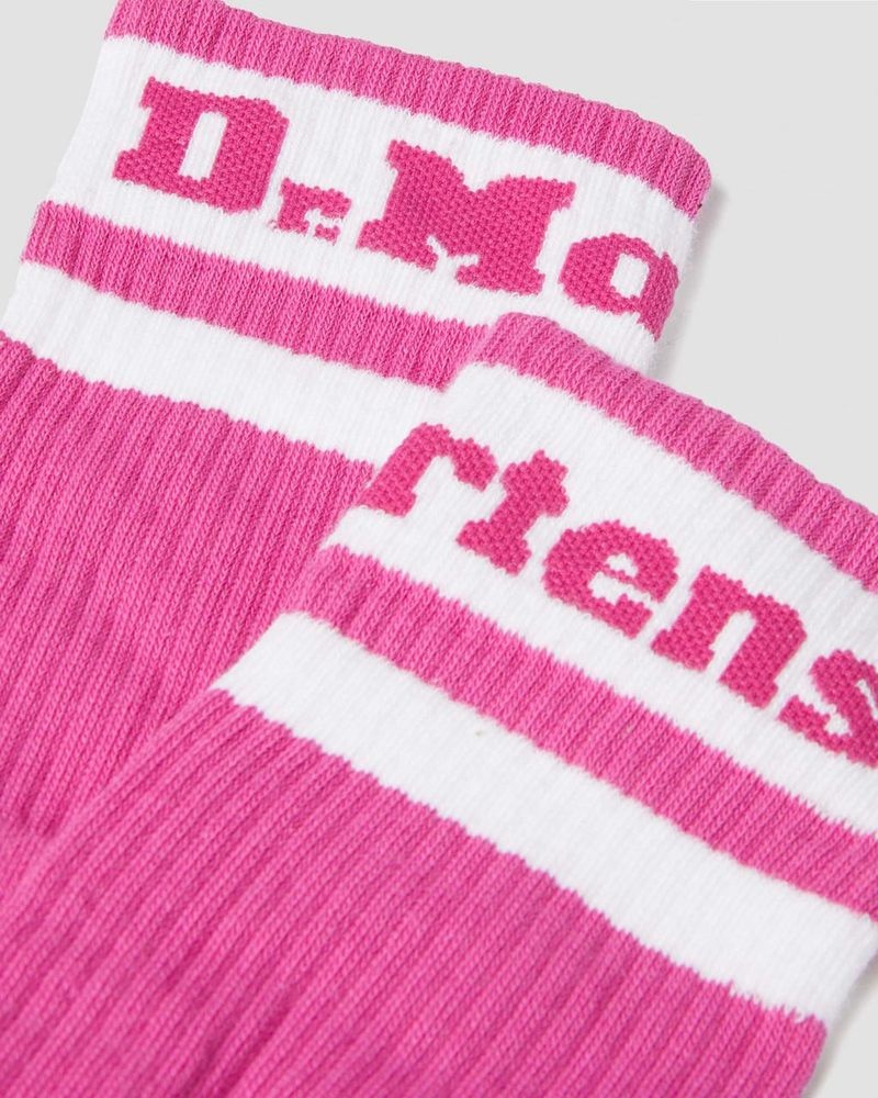 Dr Martin Martens Athletic Logo Organic Cotton Blend Socks (Cotton Blend) Socks Thrift Pink | HB48-J6ZF