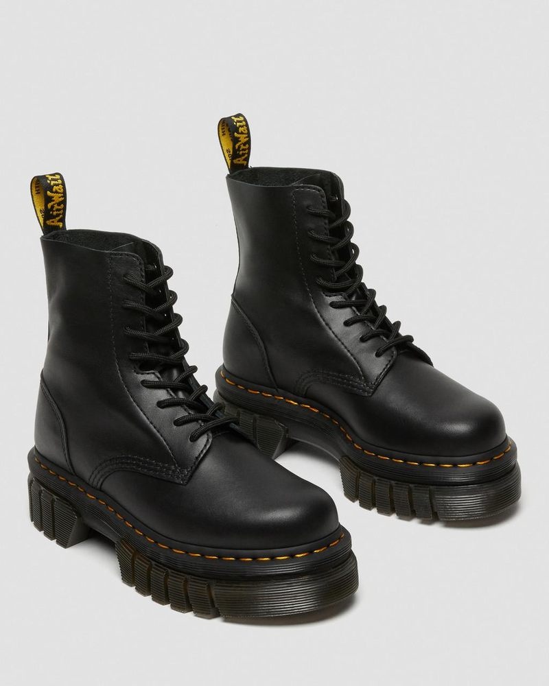 Dr Martin Martens Audrick Nappa Leather Platform Ankle Boots (Nappa Lux) Platforms Boots Black | KG23-J9KK