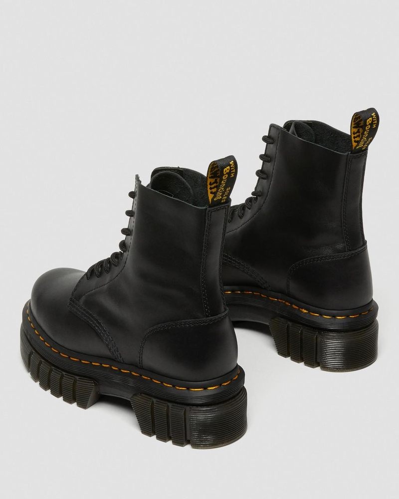 Dr Martin Martens Audrick Nappa Leather Platform Ankle Boots (Nappa Lux) Platforms Boots Black | KG23-J9KK