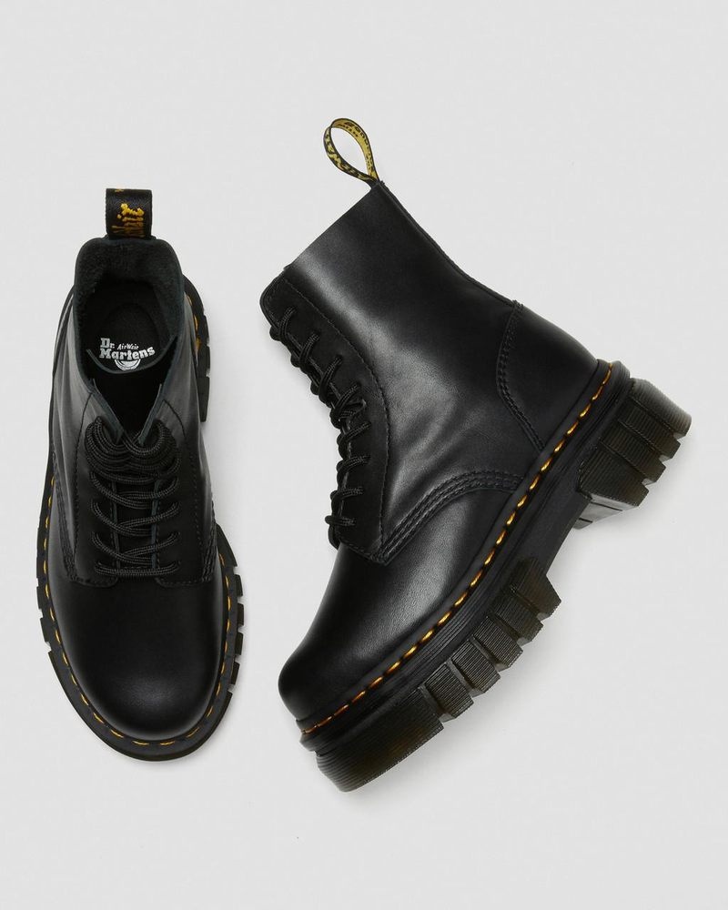 Dr Martin Martens Audrick Nappa Leather Platform Ankle Boots (Nappa Lux) Platforms Boots Black | KG23-J9KK