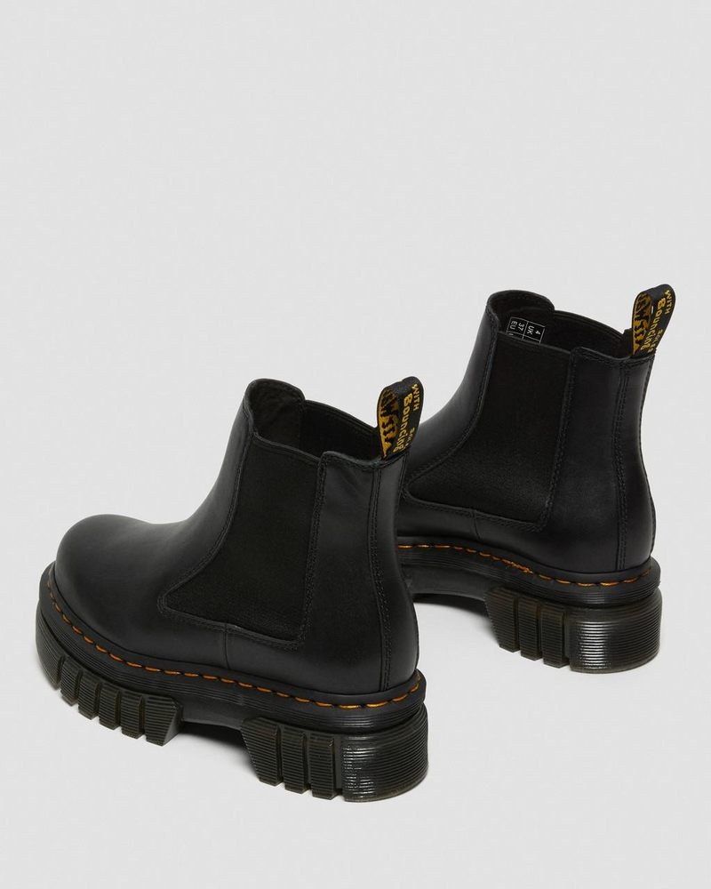 Dr Martin Martens Audrick Nappa Leather Platform Chelsea Boots (Nappa Lux) Platforms Boots Black | BN81-H2ZO