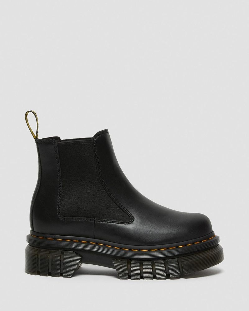 Dr Martin Martens Audrick Nappa Leather Platform Chelsea Boots (Nappa Lux) Platforms Boots Black | BN81-H2ZO