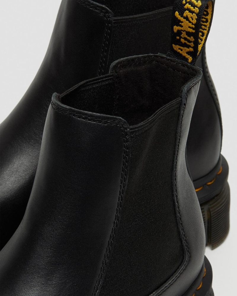 Dr Martin Martens Audrick Nappa Leather Platform Chelsea Boots (Nappa Lux) Platforms Boots Black | BN81-H2ZO