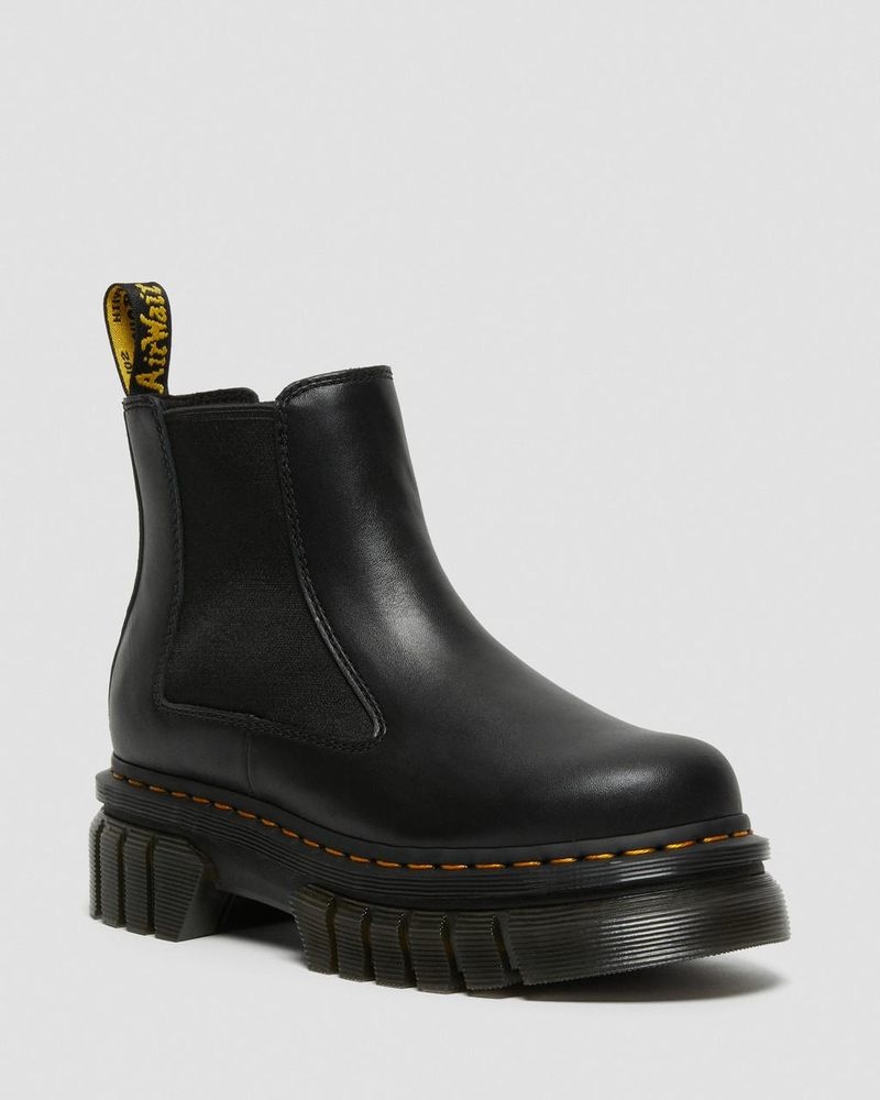 Dr Martin Martens Audrick Nappa Leather Platform Chelsea Boots (Nappa Lux) Platforms Boots Black | BN81-H2ZO