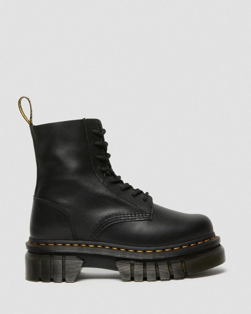 Dr Martin Martens Audrick Nappa Leather Platform Ankle Boots (Nappa Lux) Platforms Boots Black | PD32-G7FO