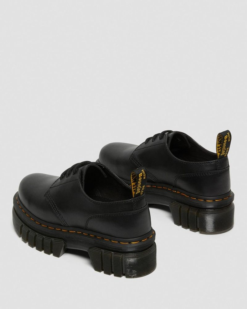 Dr Martin Martens Audrick Nappa Leather Platform Shoes (Nappa Lux) Platforms Shoes Black | UG41-P0AM