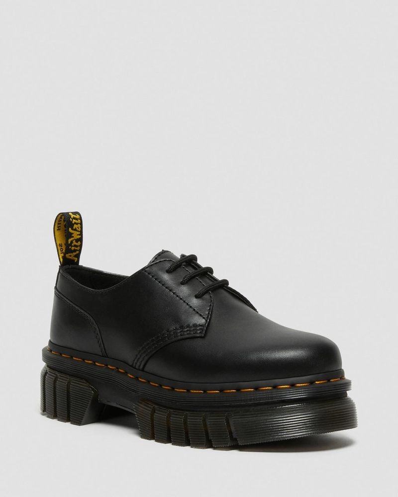 Dr Martin Martens Audrick Nappa Leather Platform Shoes (Nappa Lux) Platforms Black | HF13-G5KI