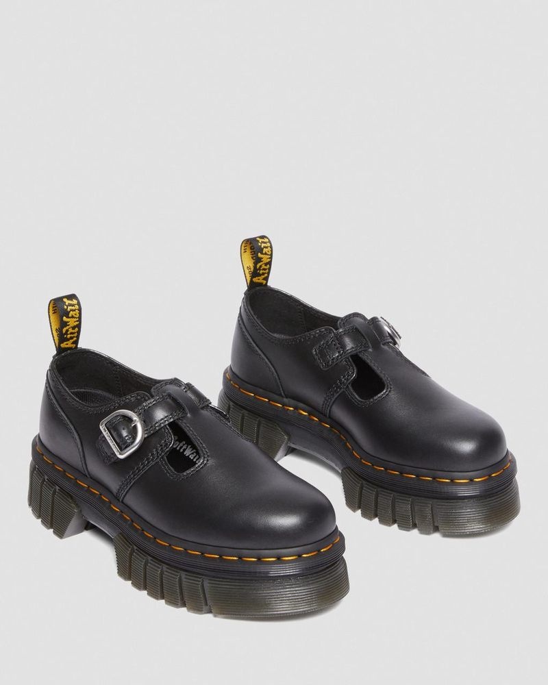 Dr Martin Martens Audrick Nappa Lux Platform Mary Jane Shoes (Nappa Lux) Platforms Shoes Black | HY72-L5YV