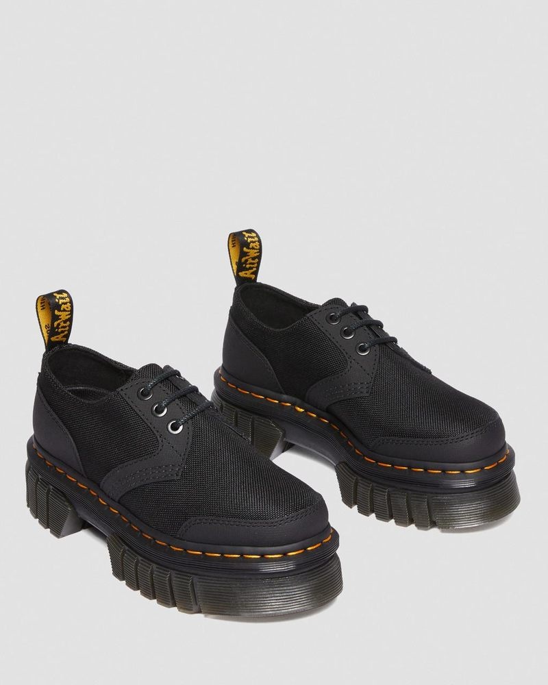 Dr Martin Martens Audrick Poly & Leather Platform Shoes (Ajax+Extra Tough 50/50) Platforms Black | KS40-G0VD