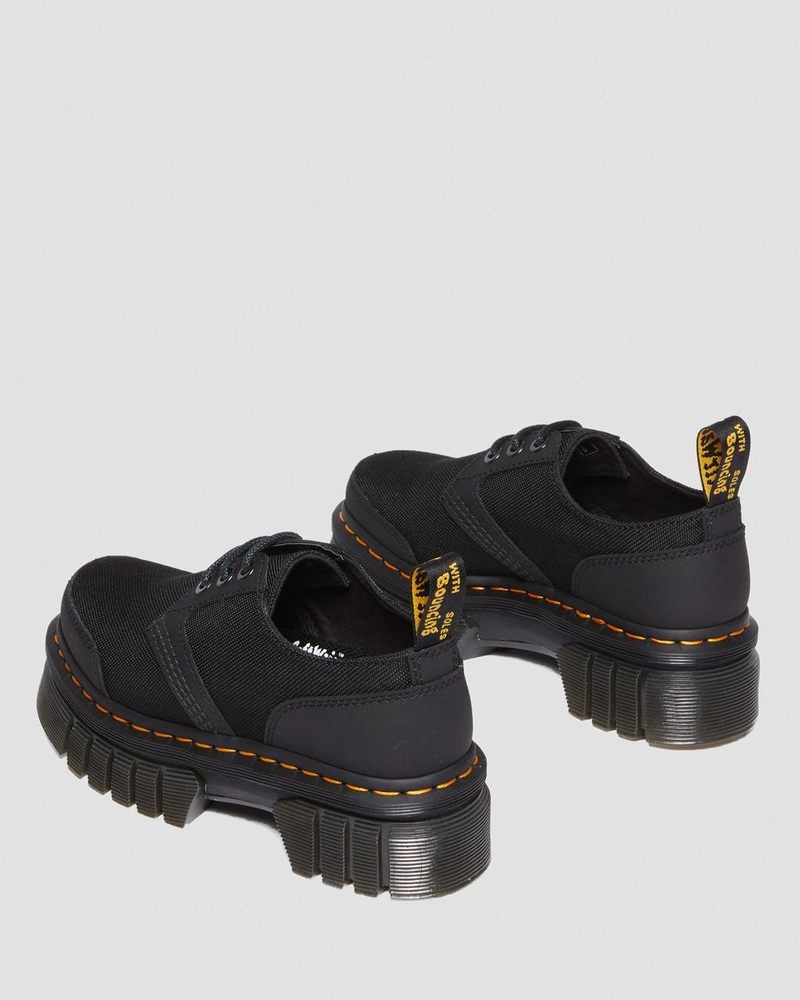 Dr Martin Martens Audrick Poly & Leather Platform Shoes (Ajax+Extra Tough 50/50) Platforms Black | KS40-G0VD