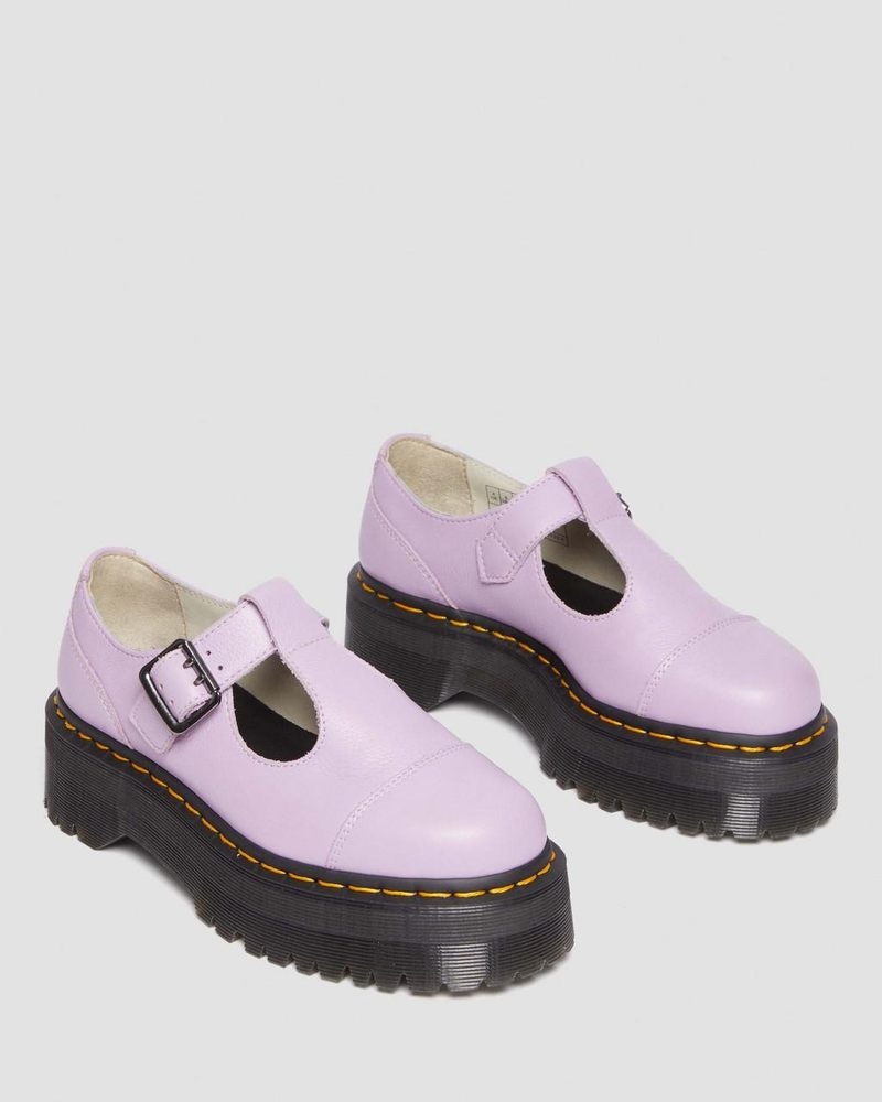 Dr Martin Martens Bethan Pisa Leather Platform Mary Jane Shoes (Pisa) Shoes Lilac | YV27-P0ID