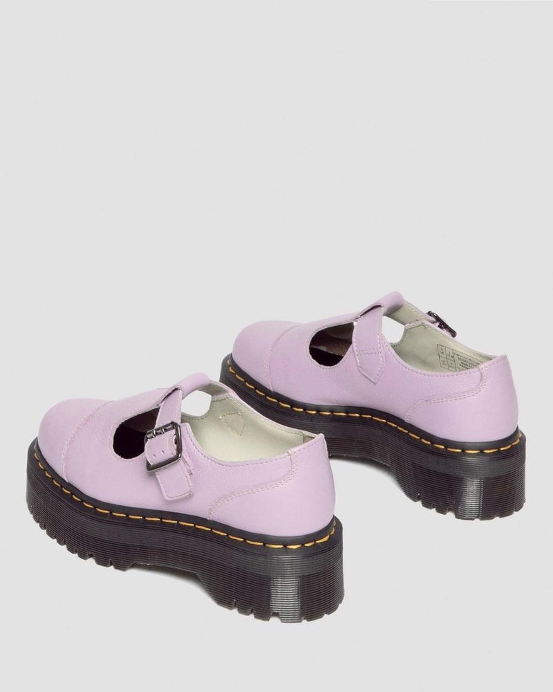 Dr Martin Martens Bethan Pisa Leather Platform Mary Jane Shoes (Pisa) Shoes Lilac | YV27-P0ID