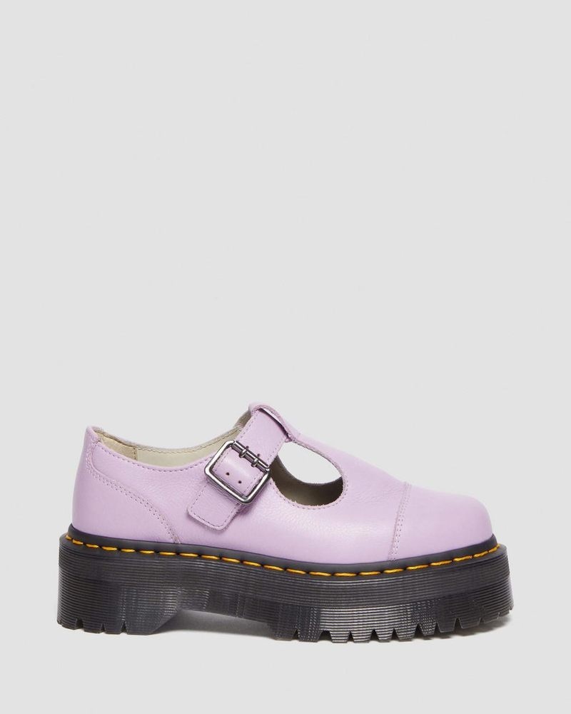 Dr Martin Martens Bethan Pisa Leather Platform Mary Jane Shoes (Pisa) Shoes Lilac | YV27-P0ID