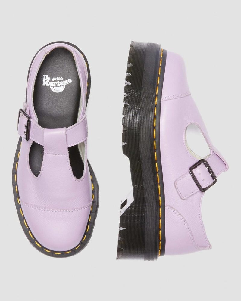 Dr Martin Martens Bethan Pisa Leather Platform Mary Jane Shoes (Pisa) Shoes Lilac | YV27-P0ID