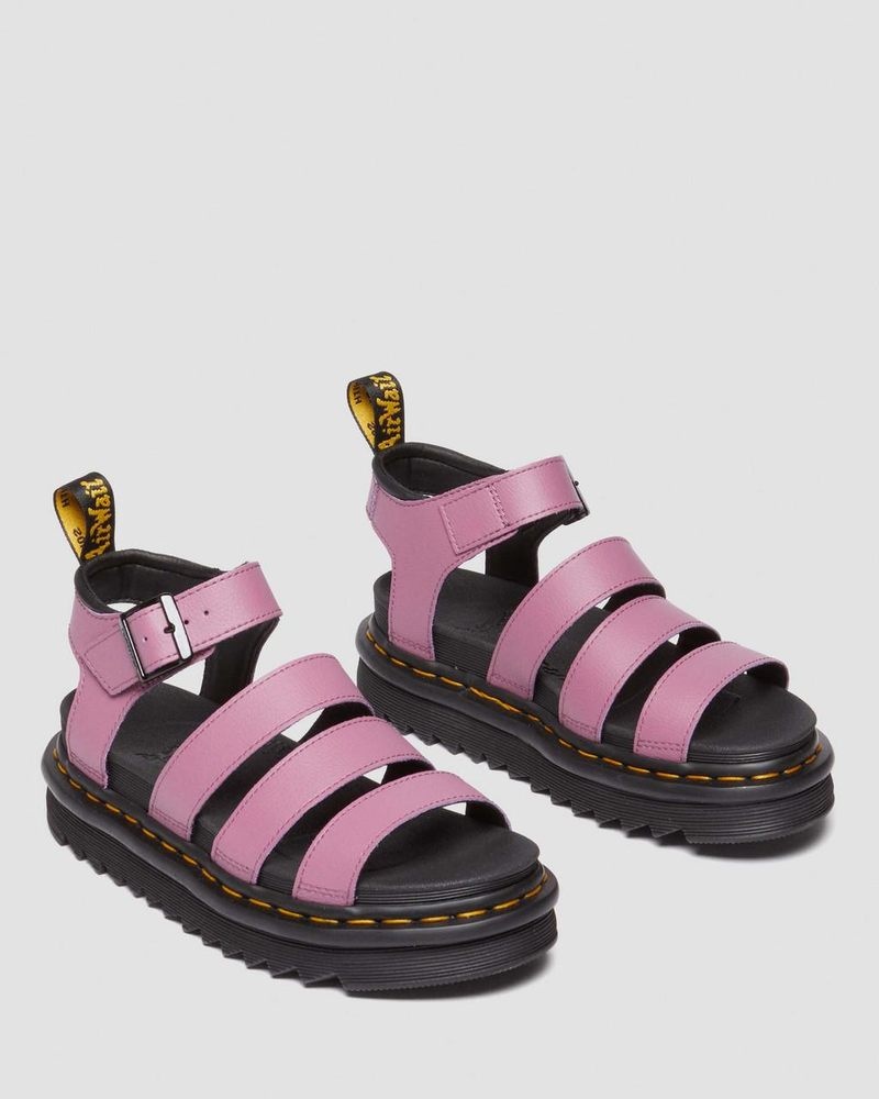 Dr Martin Martens Blaire Athena Leather Strap Sandals (Athena) Sandals Muted Purple | MR29-K0IS