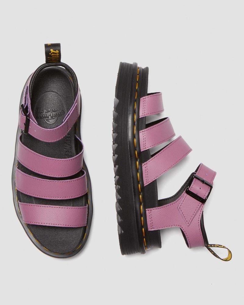 Dr Martin Martens Blaire Athena Leather Strap Sandals (Athena) Sandals Muted Purple | MR29-K0IS