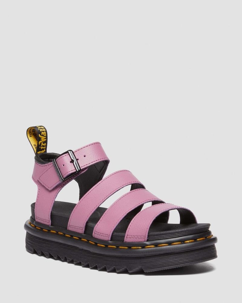 Dr Martin Martens Blaire Athena Leather Strap Sandals (Athena) Sandals Muted Purple | MR29-K0IS