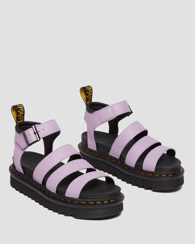 Dr Martin Martens Blaire - Pisa Leather Strap Sandals (Pisa) Platforms Sandals Lilac | ZW28-W6MB