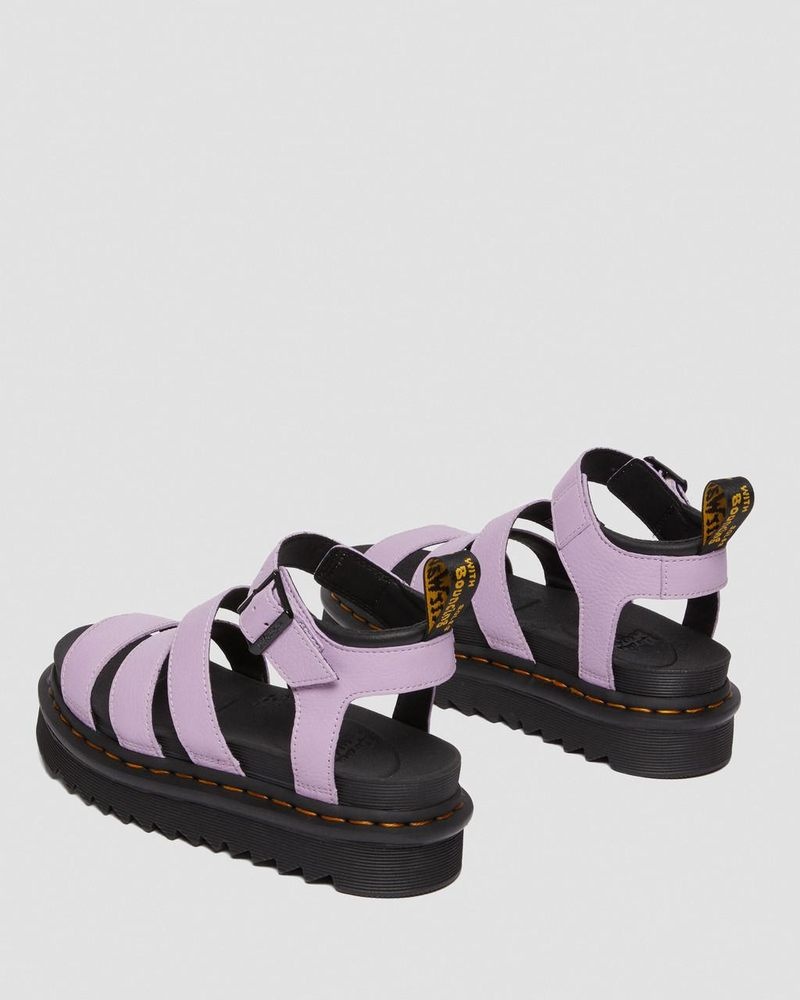 Dr Martin Martens Blaire - Pisa Leather Strap Sandals (Pisa) Platforms Sandals Lilac | ZW28-W6MB