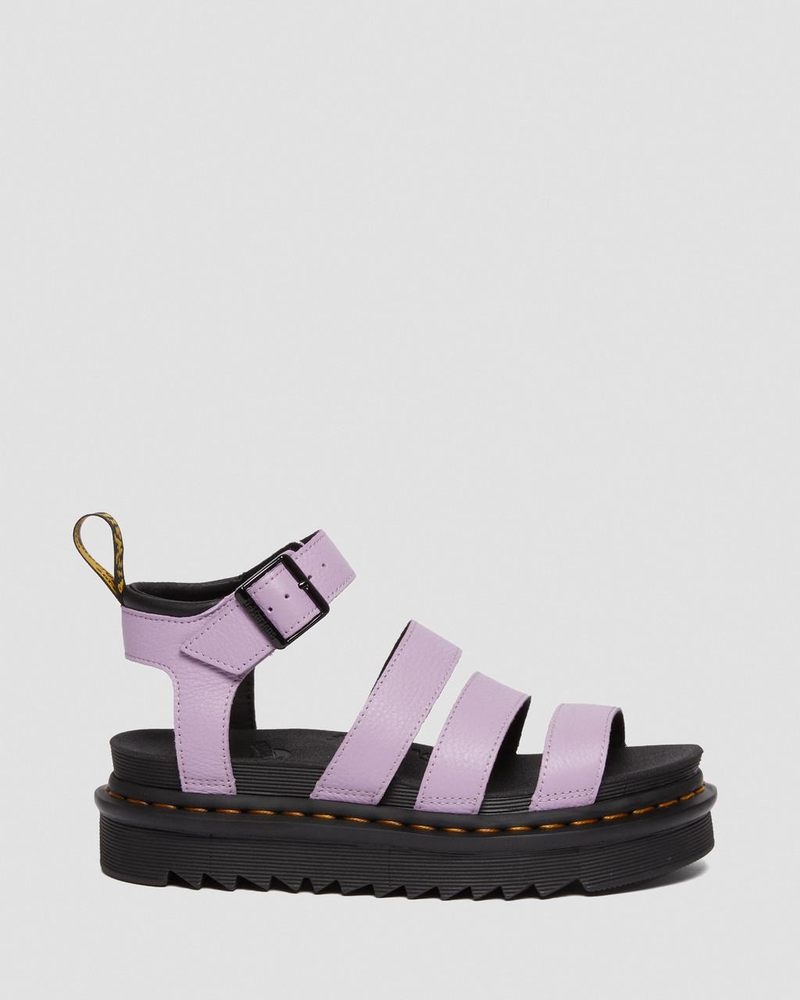 Dr Martin Martens Blaire - Pisa Leather Strap Sandals (Pisa) Platforms Sandals Lilac | ZW28-W6MB