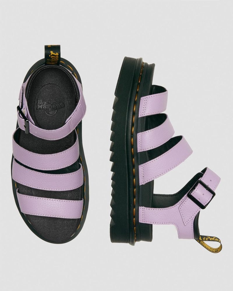 Dr Martin Martens Blaire - Pisa Leather Strap Sandals (Pisa) Platforms Sandals Lilac | ZW28-W6MB