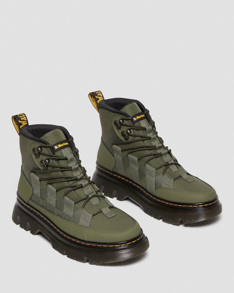 Dr Martin Martens Boury Leather Casual Boots (Ajax+Extra Tough 50/50) Boots Khaki Green | GU61-M4ZA