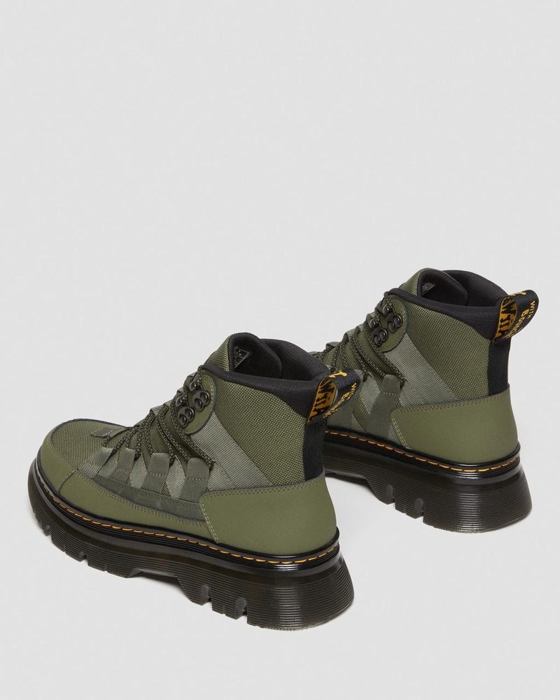 Dr Martin Martens Boury Leather Casual Boots (Ajax+Extra Tough 50/50) Boots Khaki Green | GU61-M4ZA