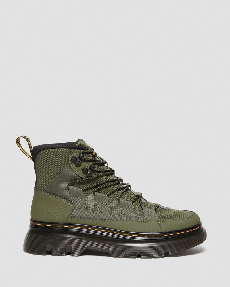 Dr Martin Martens Boury Leather Casual Boots (Ajax+Extra Tough 50/50) Boots Khaki Green | GU61-M4ZA