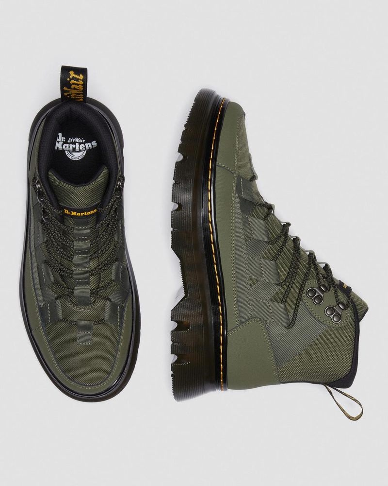 Dr Martin Martens Boury Leather Casual Boots (Ajax+Extra Tough 50/50) Boots Khaki Green | GU61-M4ZA