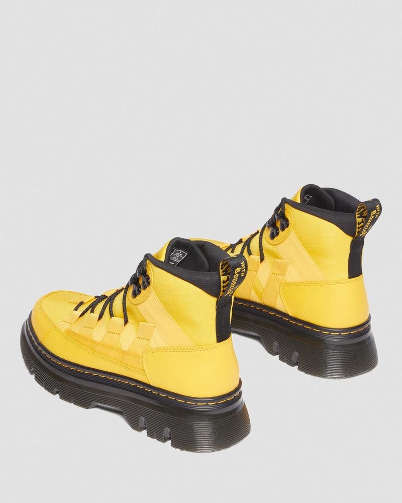 Dr Martin Martens Boury Nylon & Leather Casual Boots (Cyclone Nylon+Lapstone) Boots Yellow | HT40-M3OM