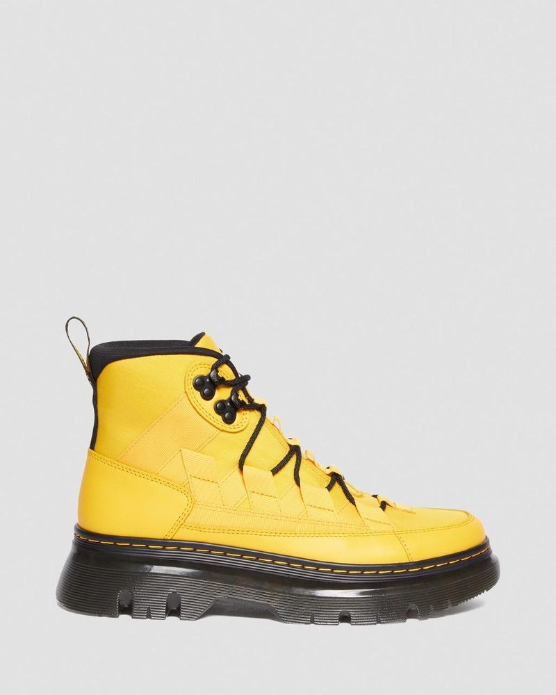 Dr Martin Martens Boury Nylon & Leather Casual Boots (Cyclone Nylon+Lapstone) Boots Yellow | HT40-M3OM