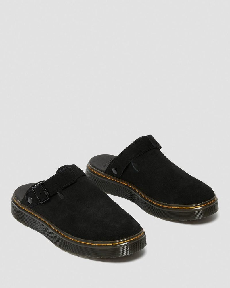 Dr Martin Martens Carlson Suede Casual Slingback Mules (E.H.Suede) Sandals Black | SI23-O8DY