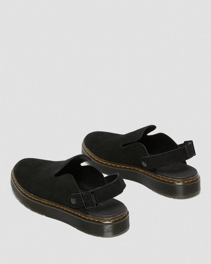 Dr Martin Martens Carlson Suede Casual Slingback Mules (E.H.Suede) Sandals Black | SI23-O8DY