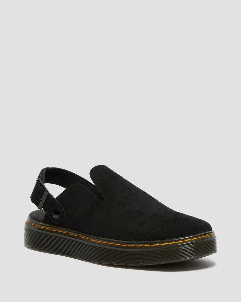 Dr Martin Martens Carlson Suede Casual Slingback Mules (E.H.Suede) Sandals Black | SI23-O8DY