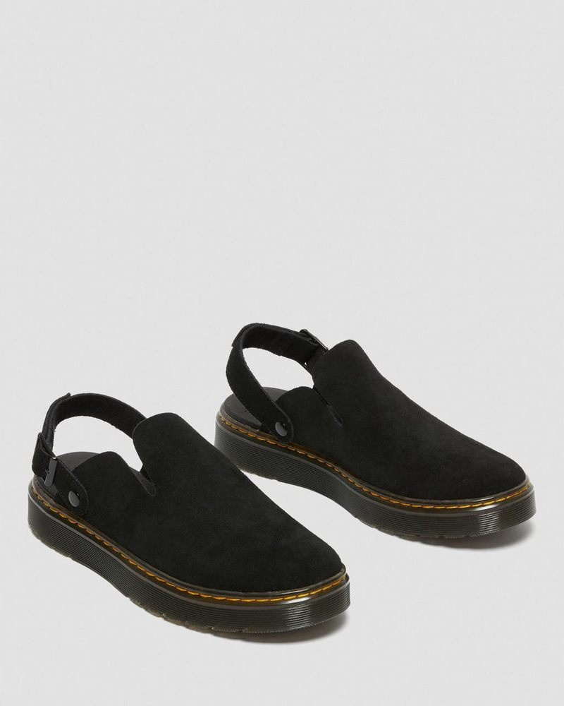 Dr Martin Martens Carlson Suede Casual Slingback Mules (E.H.Suede) Sandals Black | IW77-J8LZ