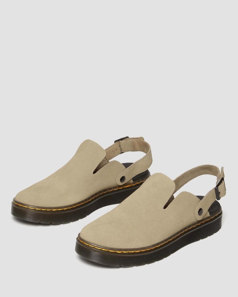 Dr Martin Martens Carlson Suede Casual Slingback Mules (E.H.Suede) Sandals Savannah Tan | HF75-P3ZL