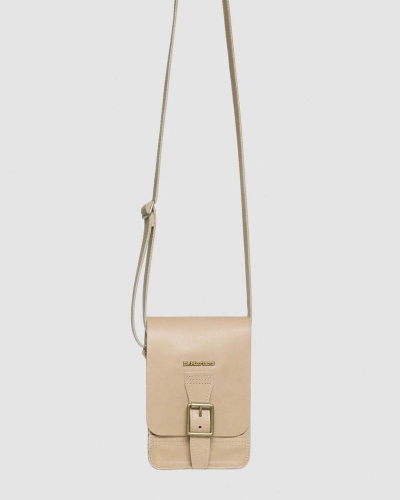 Dr Martin Martens Carrara Leather Vertical Crossbody Bag (Carrara) Bags & Backpacks Beige | YC54-T8UU